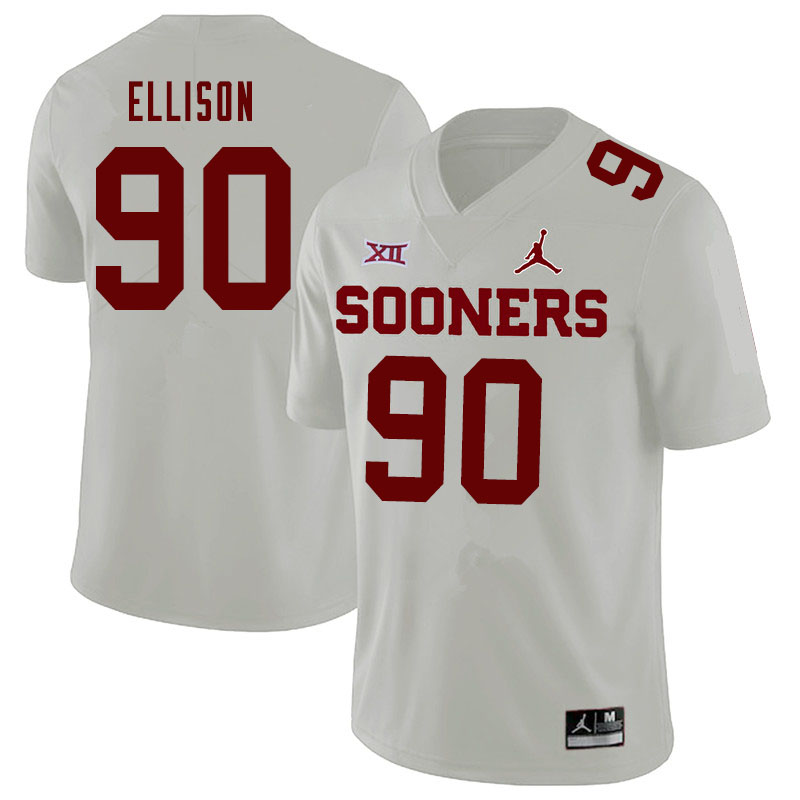 Oklahoma Sooners #90 Josh Ellison College Football Jerseys Sale-White